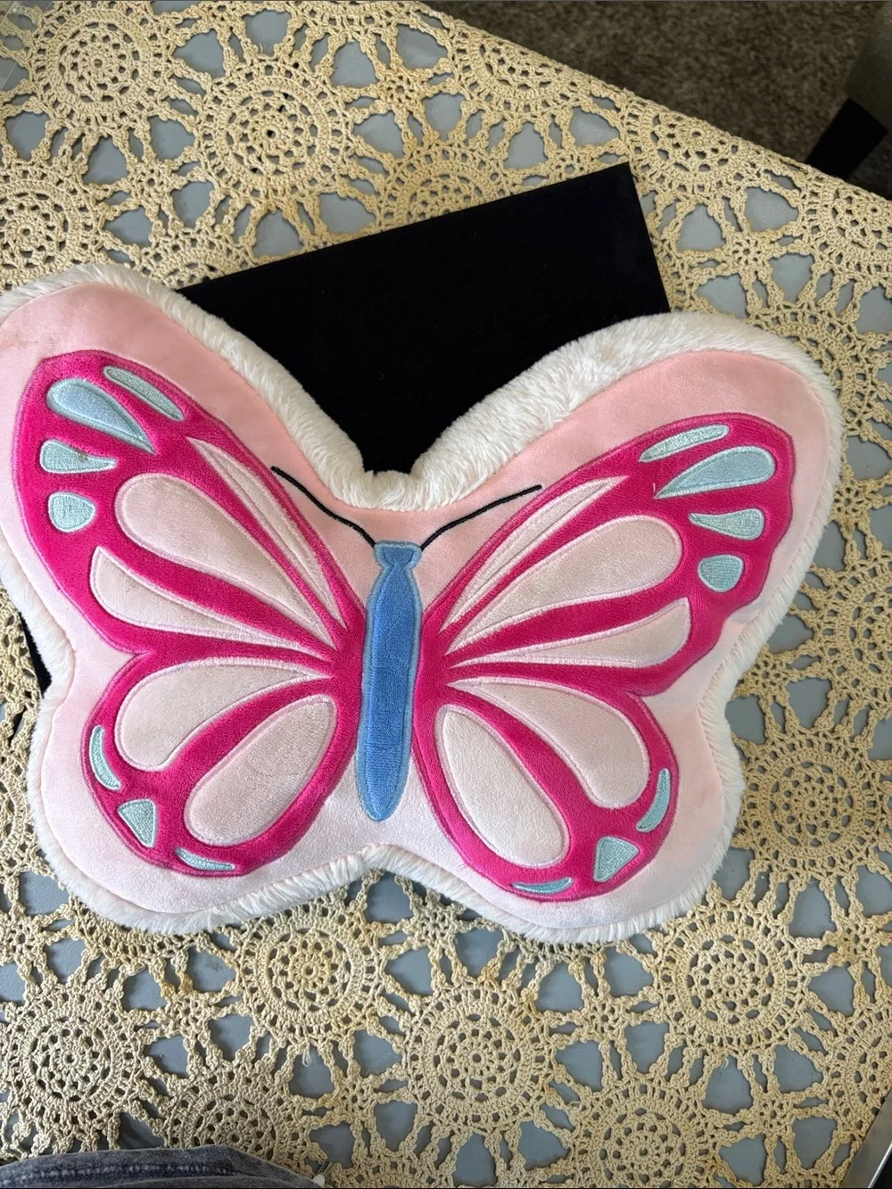 Kids Butterfly Plush Pillow - Pink and Blue